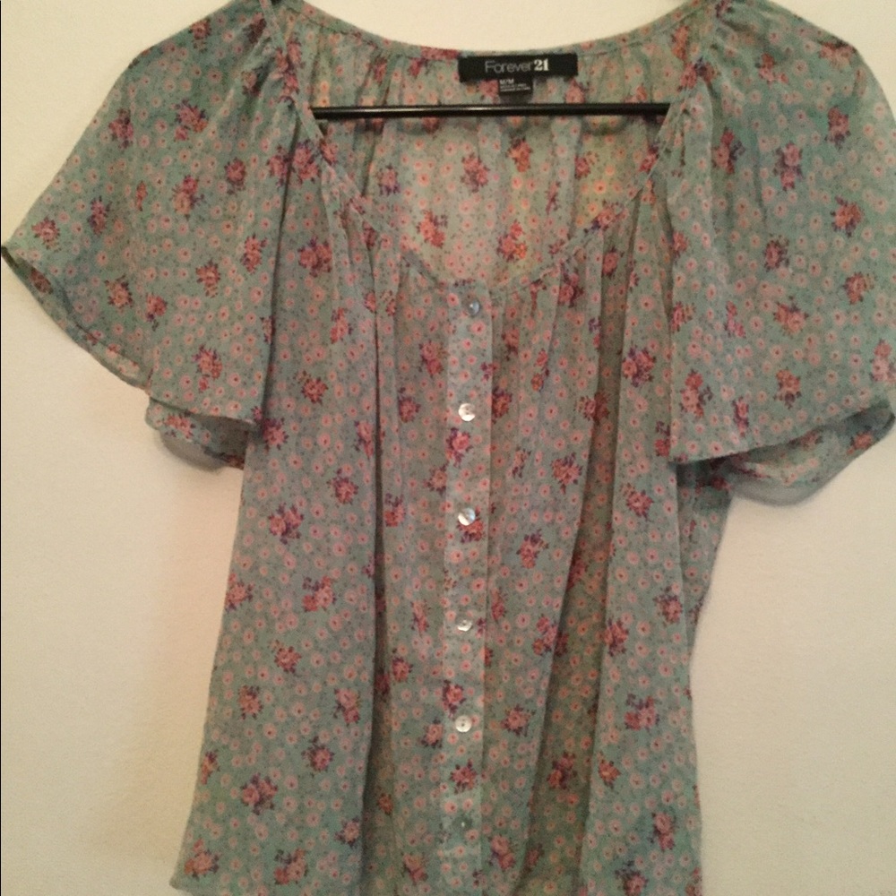 Floral chiffon shirt