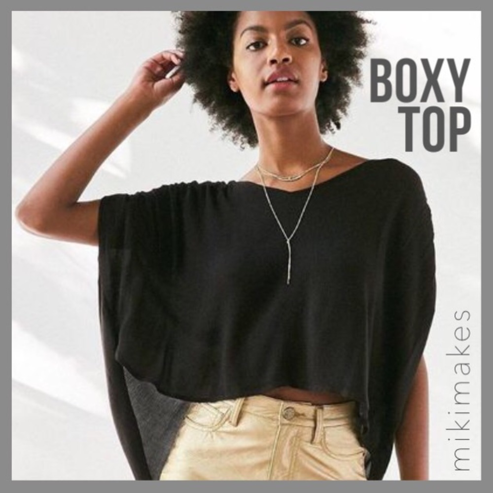 [ silence + noise ] popover black boxy crop top
