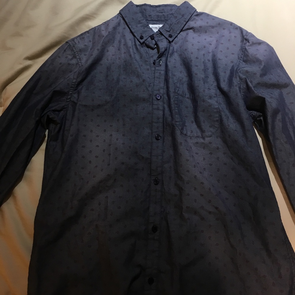 Dark Blue Front Street Dress Shirt