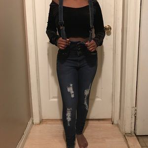 Ladies distress denim jumper