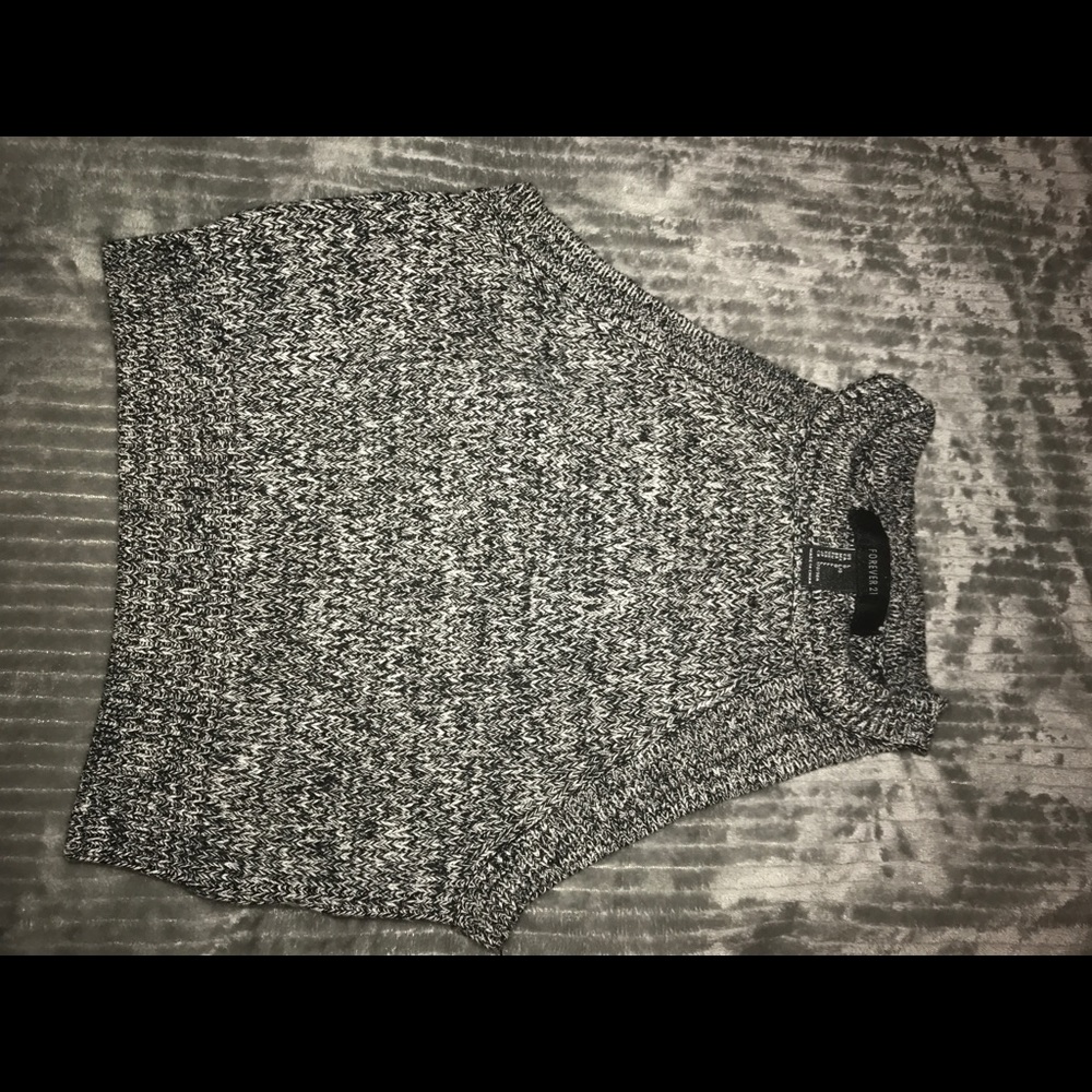 Waffle Knit Cropped Sweater Top