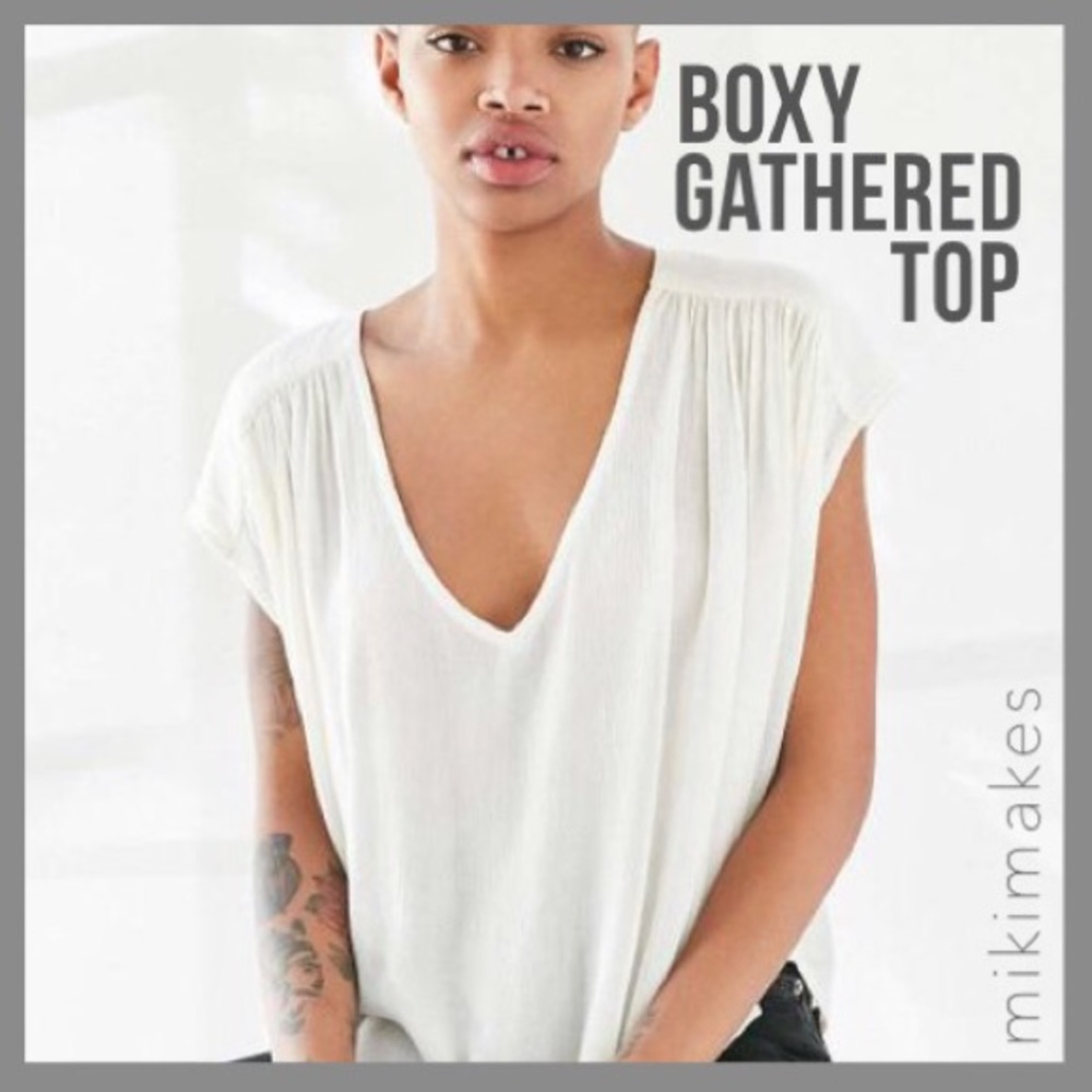 [ silence + noise ] cream popover boxy crop top