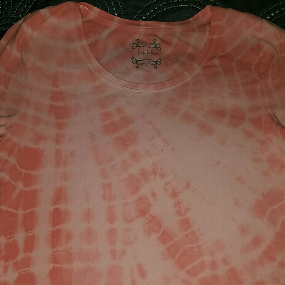 🍊Nicole Miller NWOT tie dye tee soft coral L