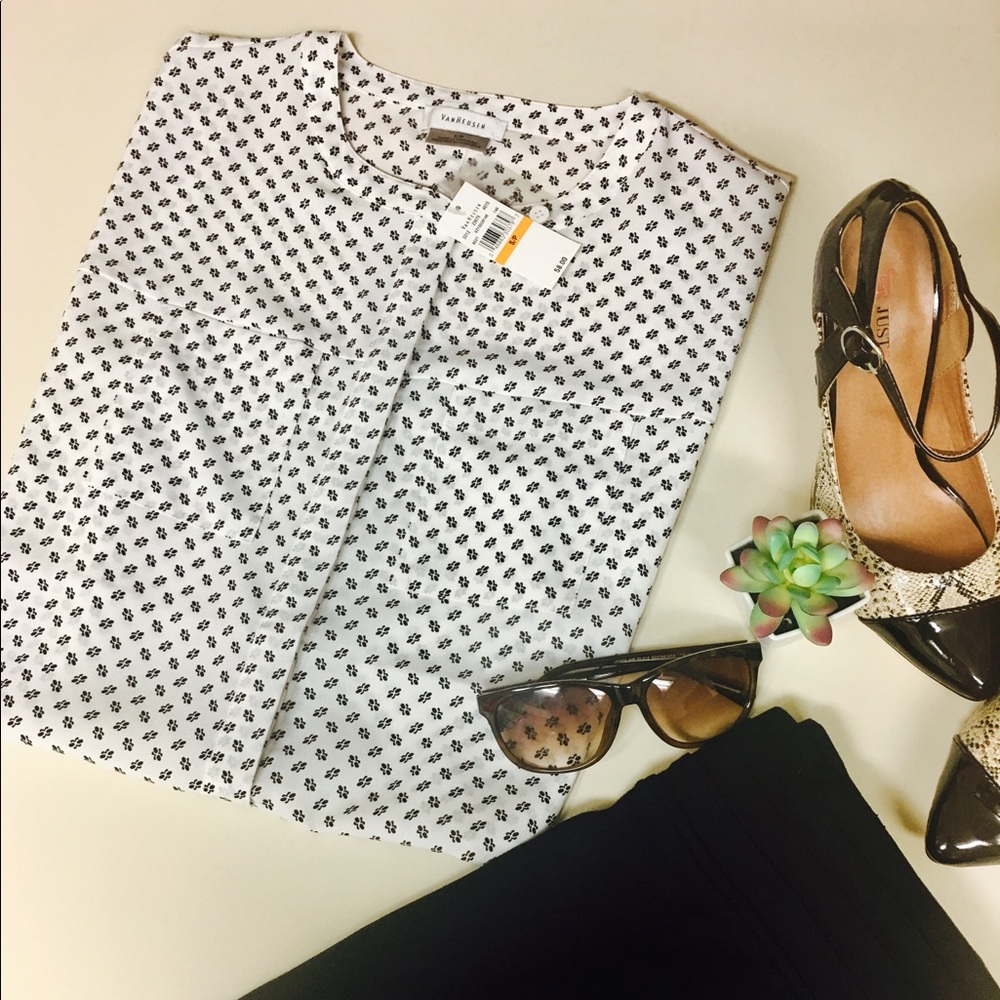 Van Heusen black&white patterned gorgeous top NWTs