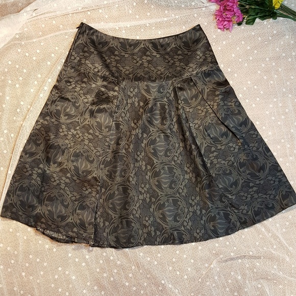 The Limited Black & Gray Patterned Silk Skirt - Picture 3 of 6