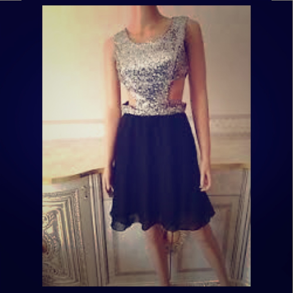 Silver & Black Dress