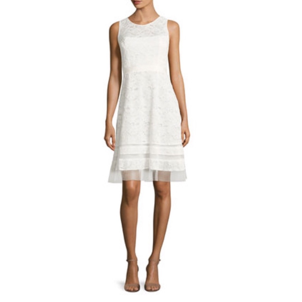 BCBG Lace White Dress