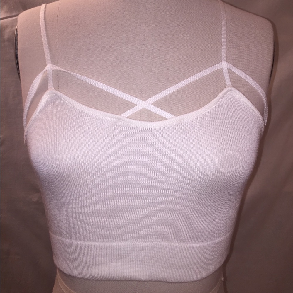 🌴🌞🎸 Strappy White Crop Top, Festival Ready