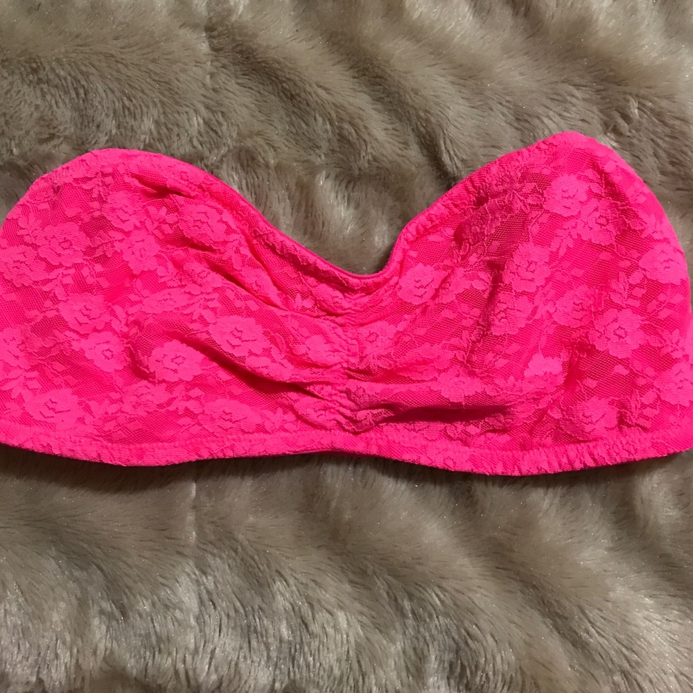 PINK lace bandeau Small