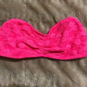 PINK lace bandeau Small