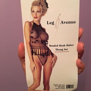 Beaded Mesh Halter Thong Set by Leg Avenue
