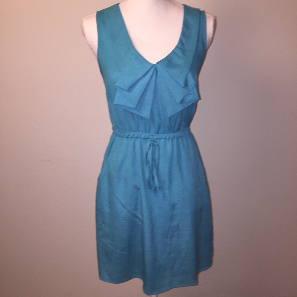 BeBop Blue Layered V-Neck Sleeveless Dress