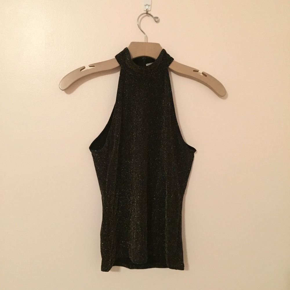 Gold and Black Halter Top