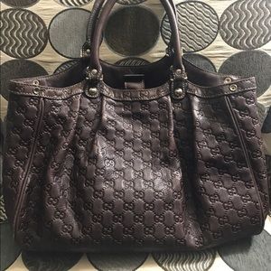 Authentic Gucci Leather Tote Bag
