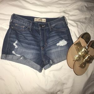 Distressed Denim Shorts