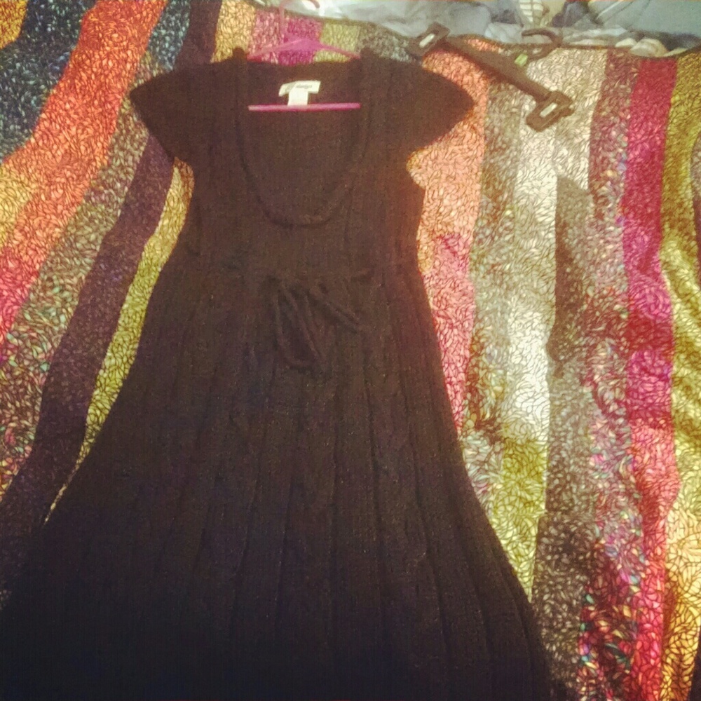 Low cut thick sweater dress