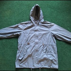 Obey XL teal blue parka