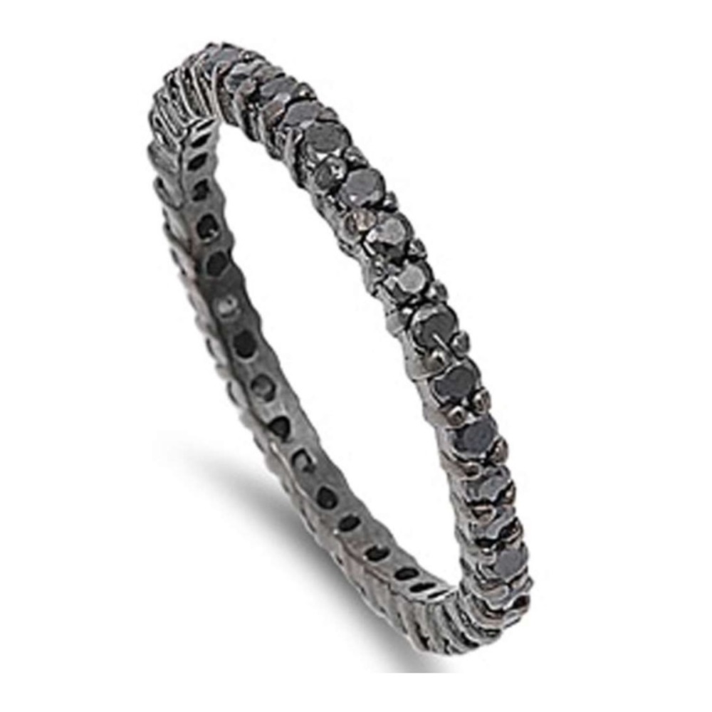 Sterling silver 925 black gold eternity
