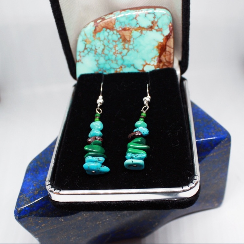 Stone and Shell Dangle Earrings SP0020