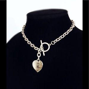 Tiffany vintage notes heart charm toggle necklace