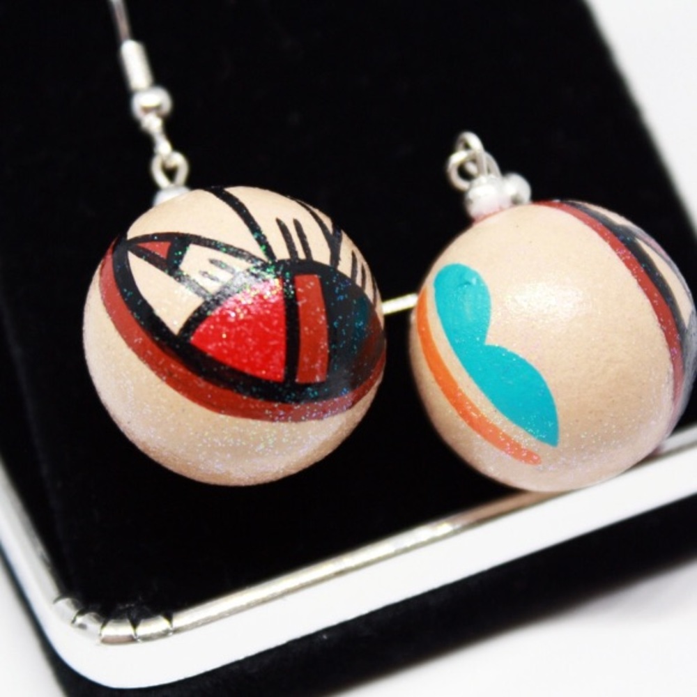 Native American Pottery Earrings SP0022 - Picture 3 of 3