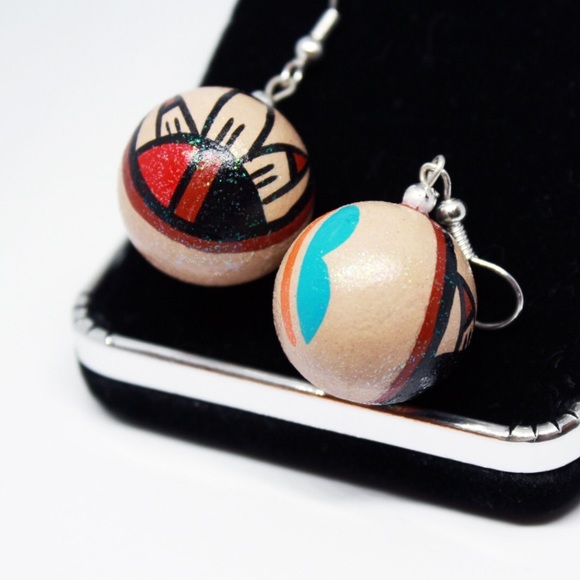 Native American Pottery Earrings SP0022 - Picture 2 of 3