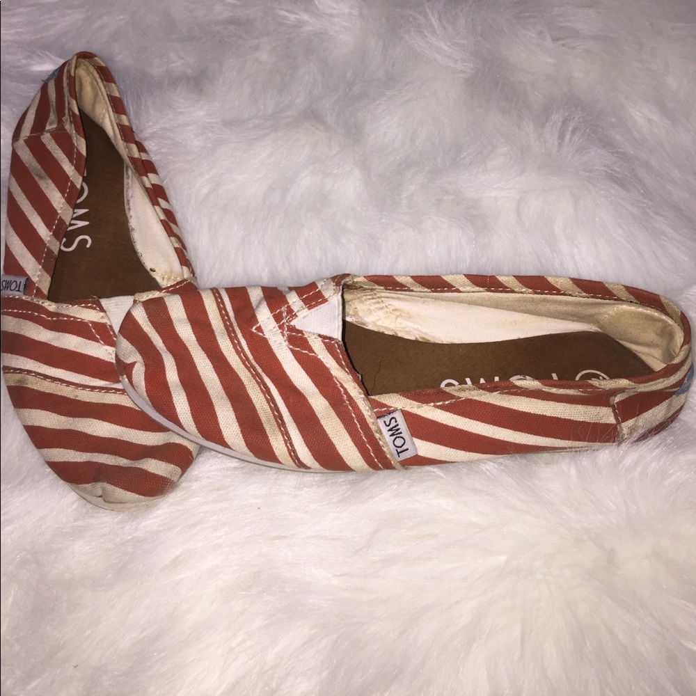 Striped TOMS shoes