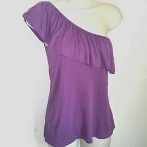 SOLD**Purple One-Shoulder Top