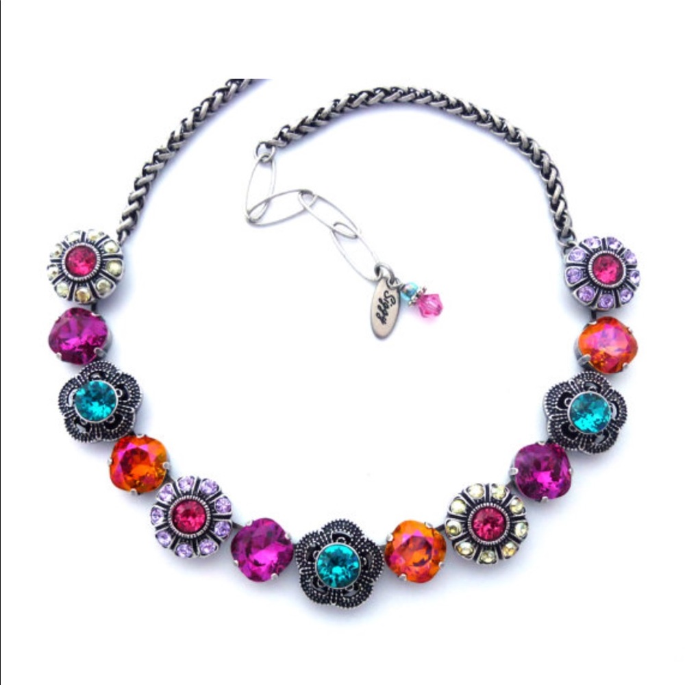 Dazzling Blooms Swarovski Crystal Necklace