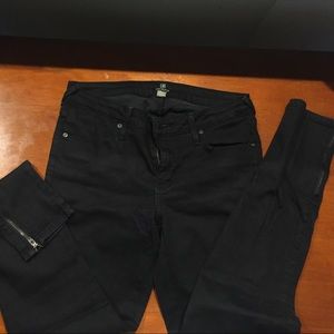 Black skinnies with ankle zippers