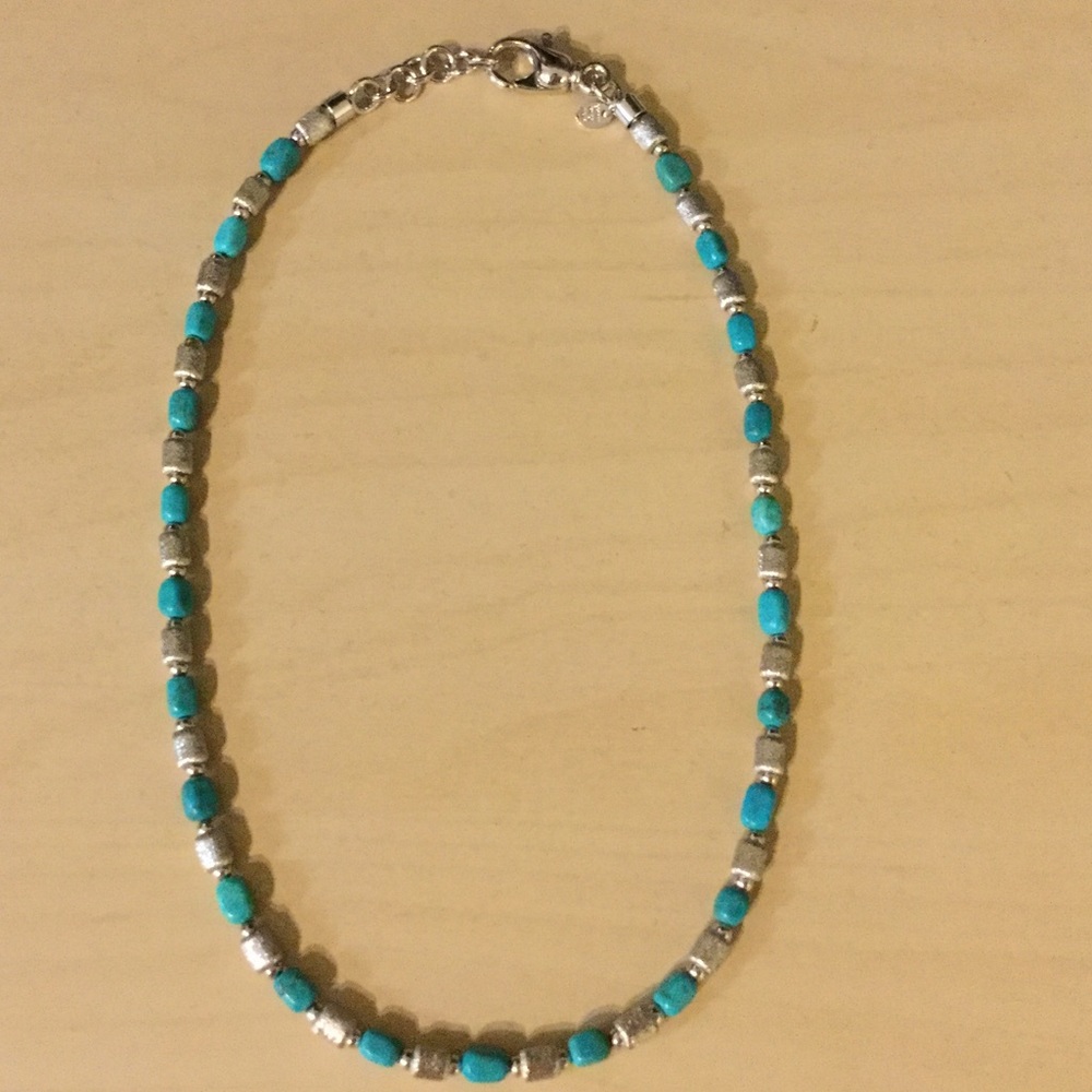 Bronzo Italia Turquoise and Satin Bead Necklace