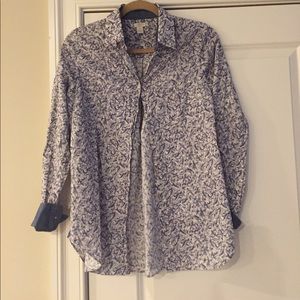 Bird print button up