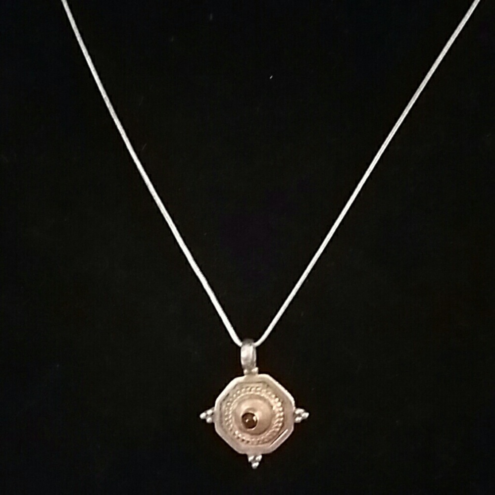 Sterling pendant and necklace stamped - Picture 1 of 4