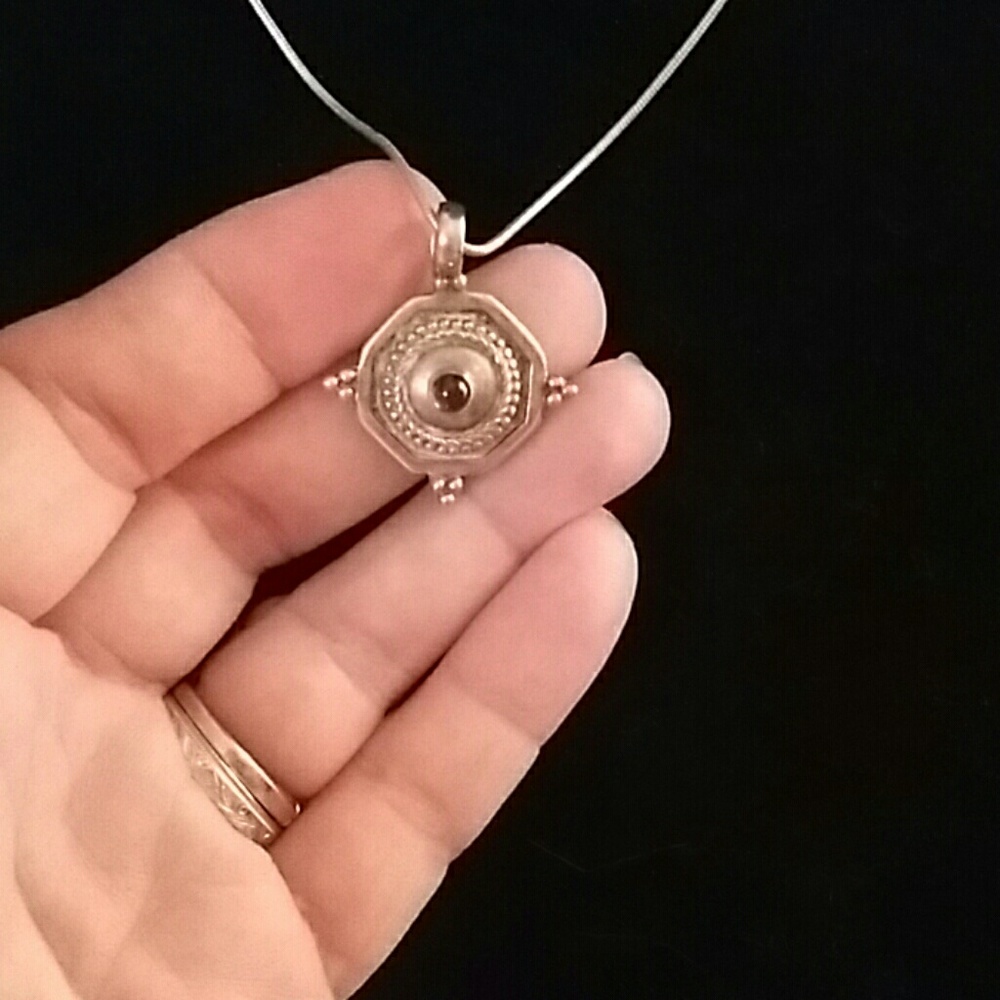 Sterling pendant and necklace stamped - Picture 3 of 4