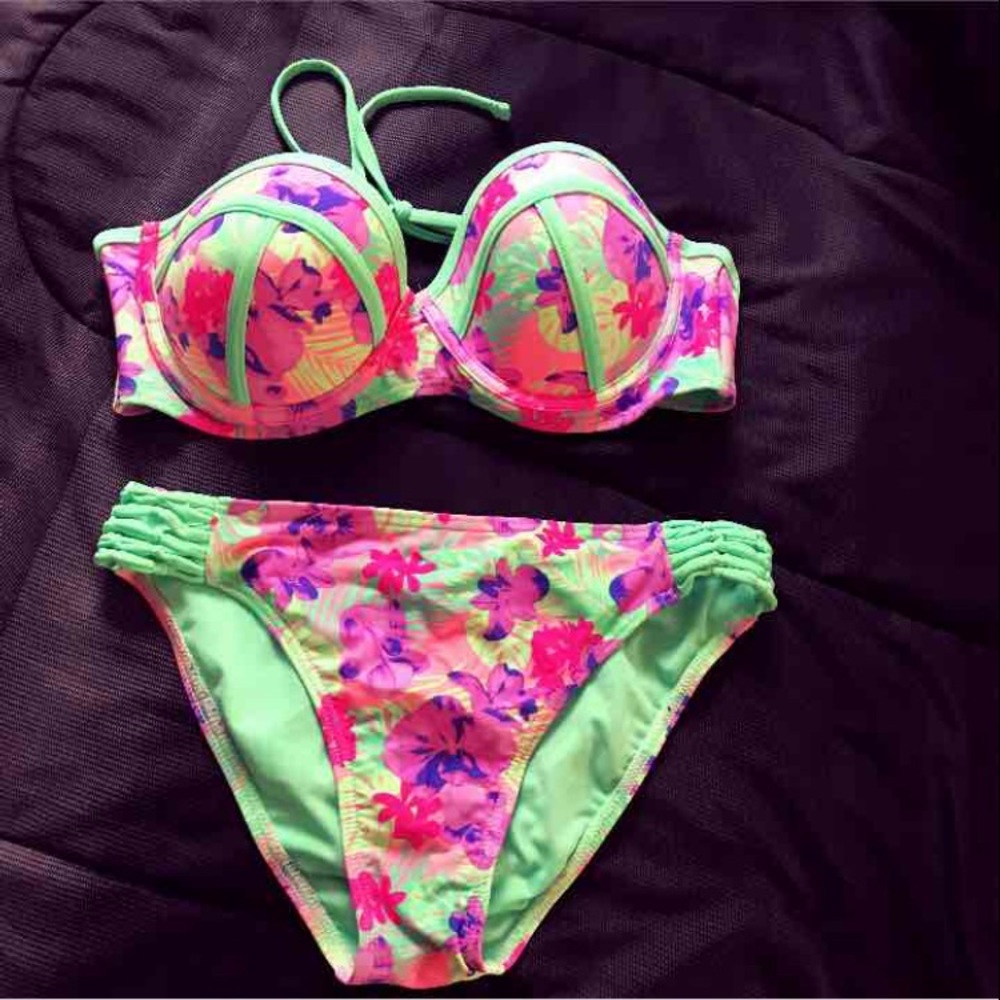 Cute Floral Two Piece Bikini