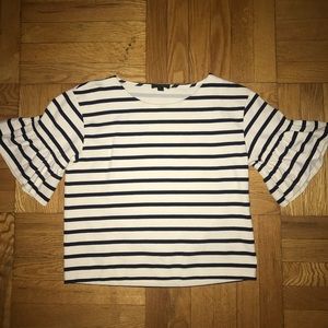 J. Crew Ruffle Sleeved Top