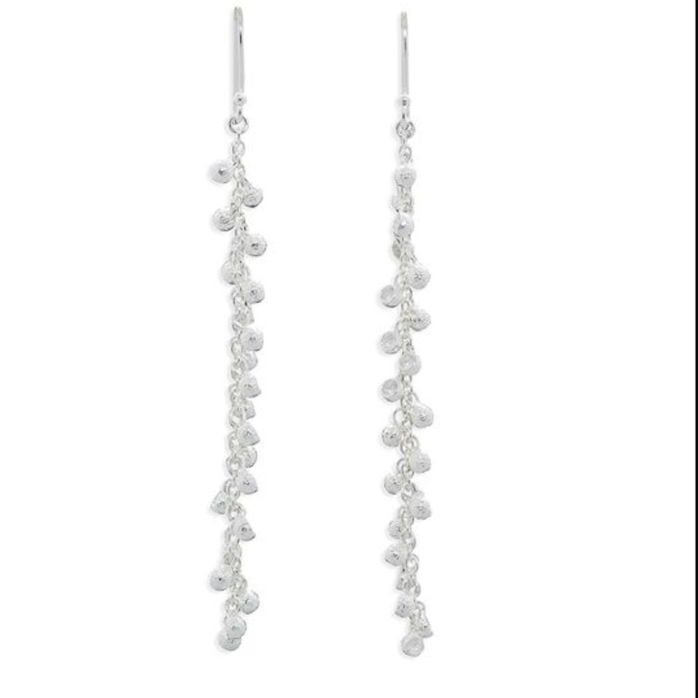 Melinda Maria Silver Vivian Fringe Dangle Earrings