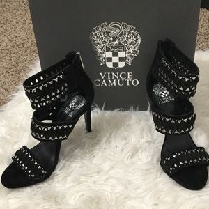 Vince Camuto Black and silver heels