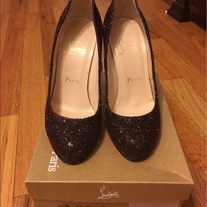 Christian Louboutin Ron Ron Burgundy Glitter sz 36