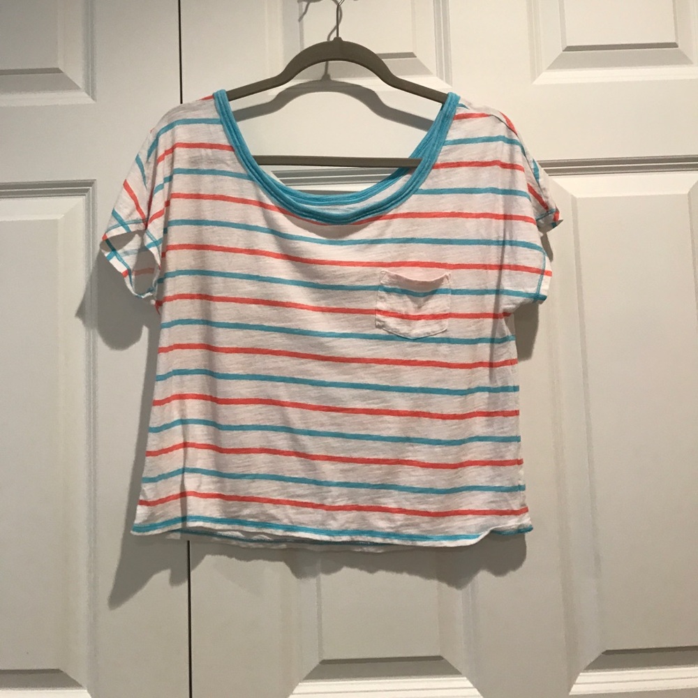 ‼️SALE‼️ Stripped cotton pocket tee