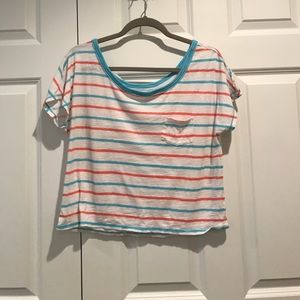 ‼️SALE‼️ Stripped cotton pocket tee