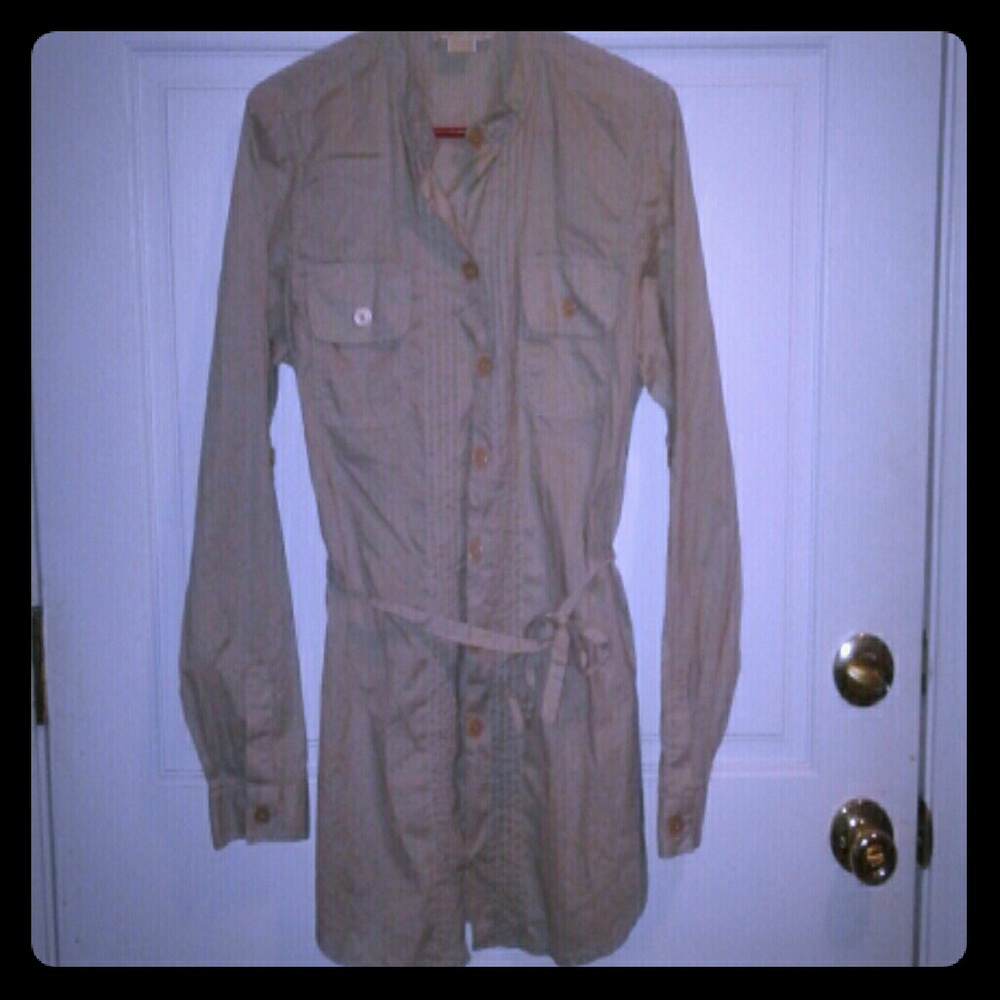 Michael Kors khaki tie belt button down