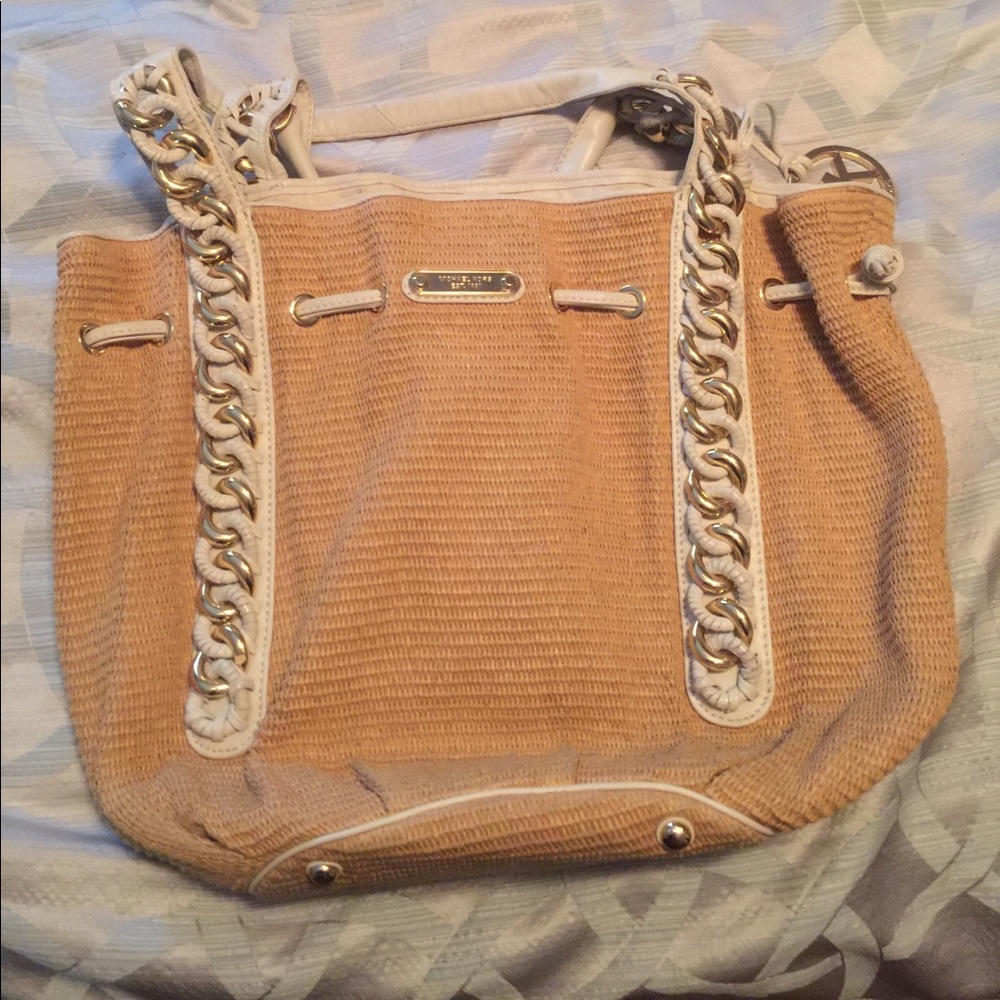 Michael Kors beige straw summer bag