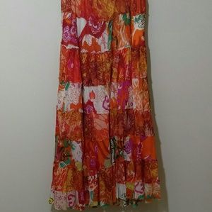 Boho floral colorful Maxi skirt