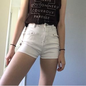 BDG super high rise shorts in light denim