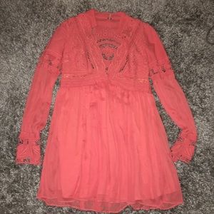 Free People Pink Lace Dress