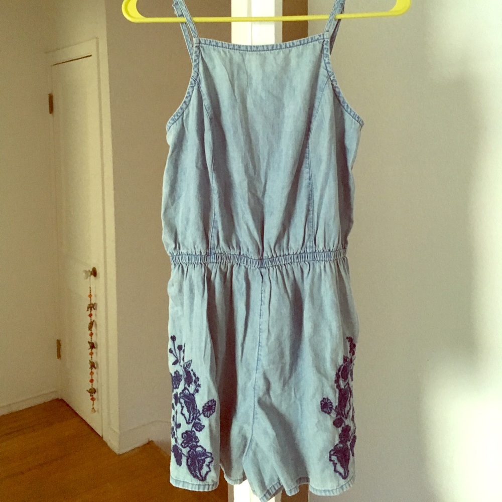 Denim romper. Never worn