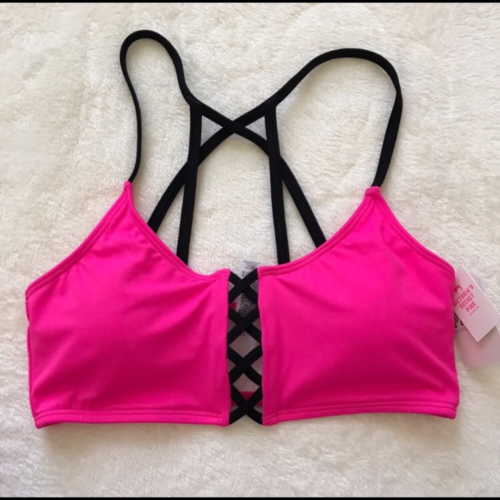 VS PINK Fun Caged Bikini Top NWT