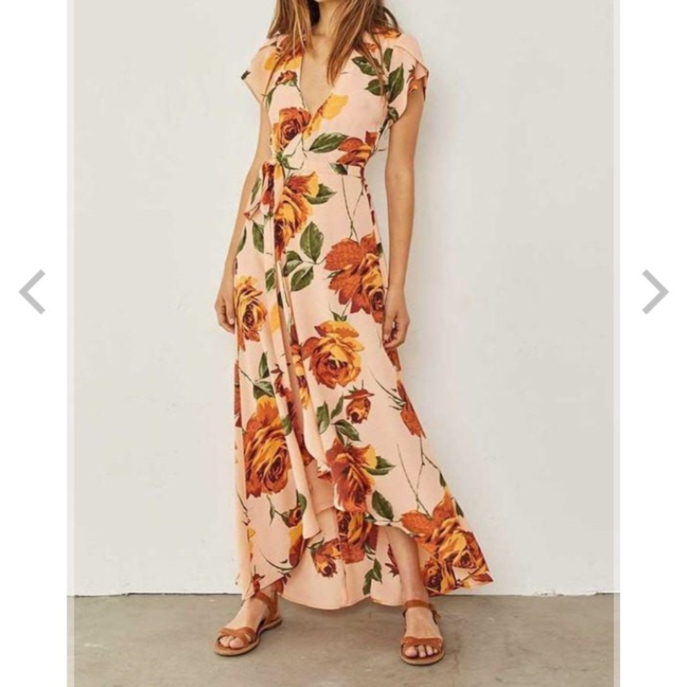 Christy Dawn | Autumn Dress in Peach Floral | XS
