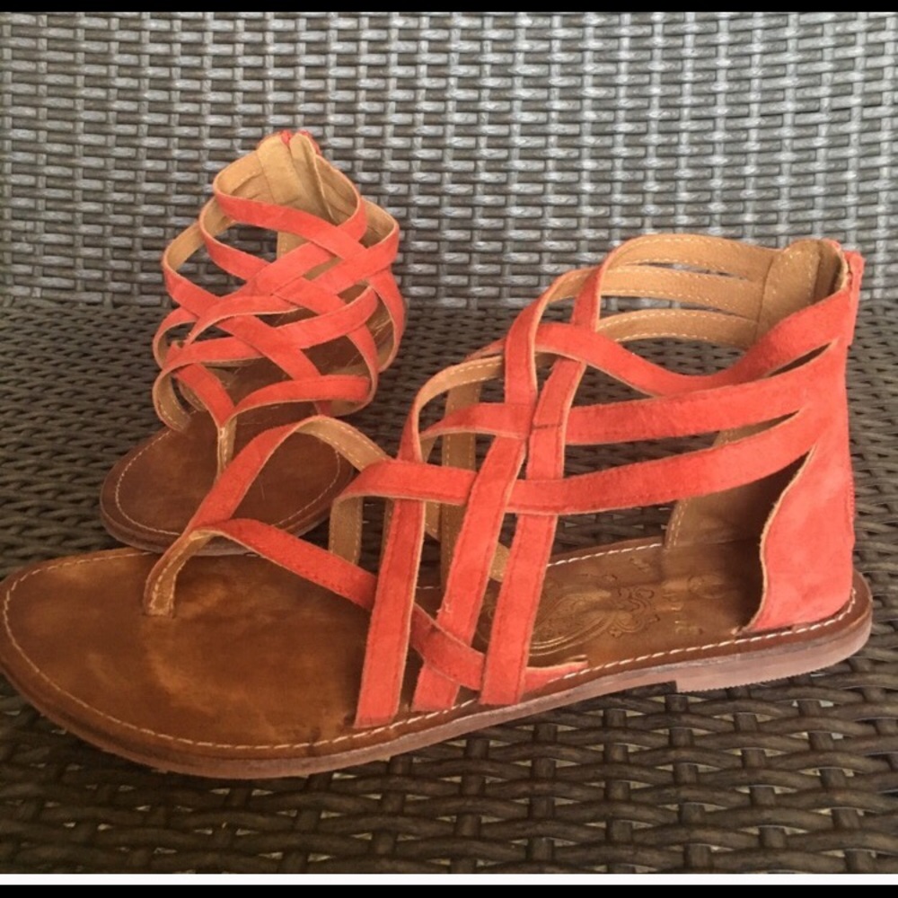 Cute, fun red strappy sandals.
